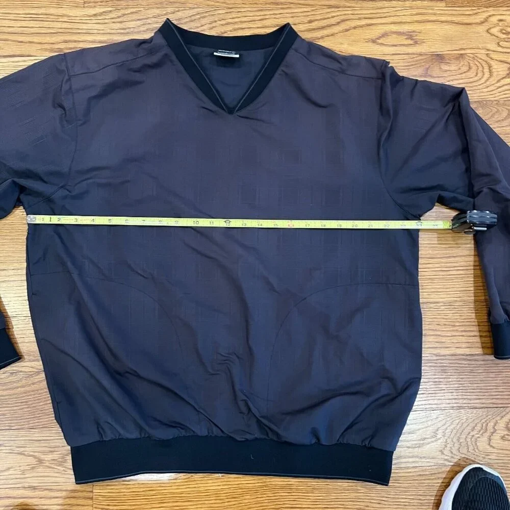 Nike‎ Golf V-neck Windbreaker Black Jacket Mens Large Pullover Long Sleeve Coat